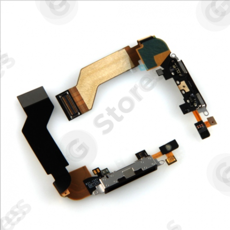 Шлейф системного разъема с микрофоном iPhone 4S Черный